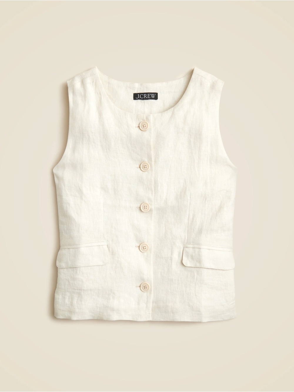 J. Crew MARIANO TOP LINEN SOLI
